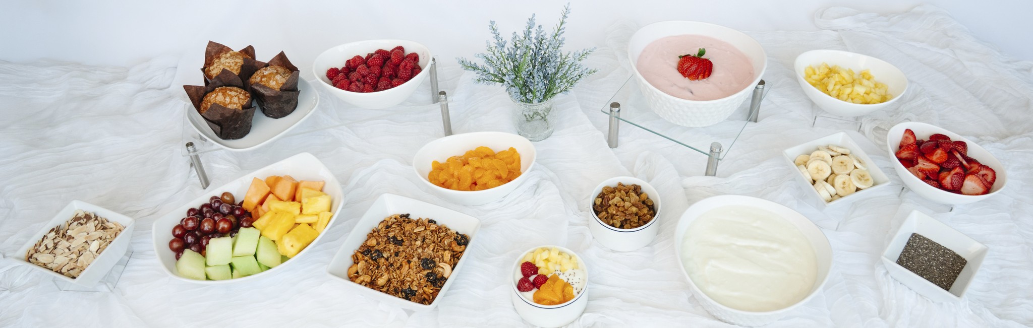 Granola and yogurt bar food image